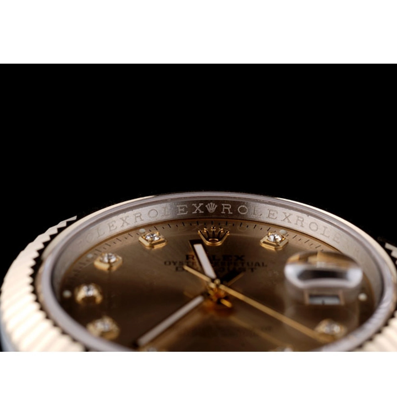 Good Copy Rolex Watches Stainless 41978 Gold Ribbed Steel Goldish Bezel Rolex Dial DateJust 0729